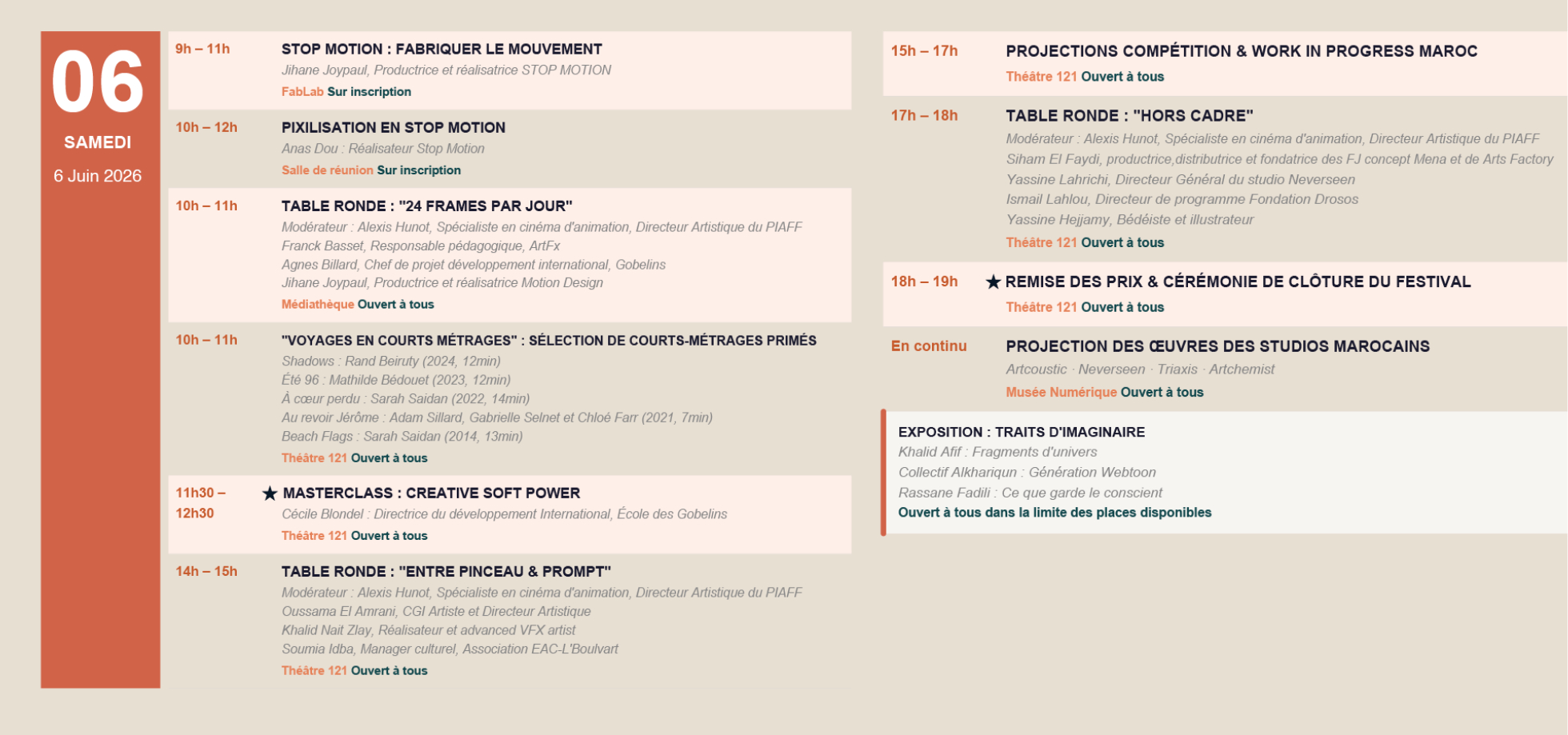 Programme du jour 3